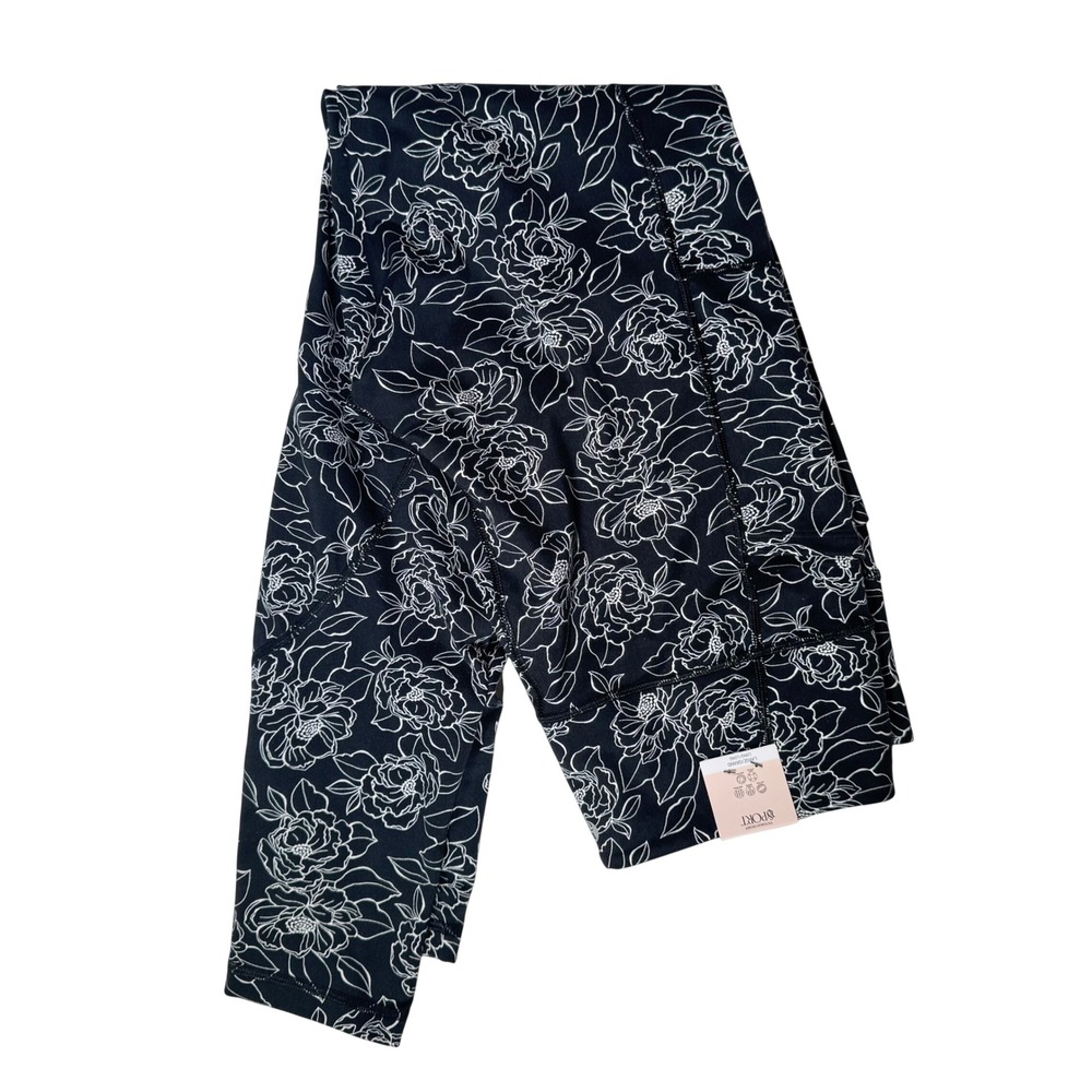 Victorias Secret Sport Essential Leggings Black White Floral Size Large Long NWT - Picture 6 of 14